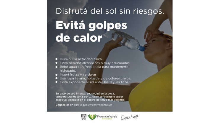 Disfrutá del verano sin riesgos: evitá los golpes de calor